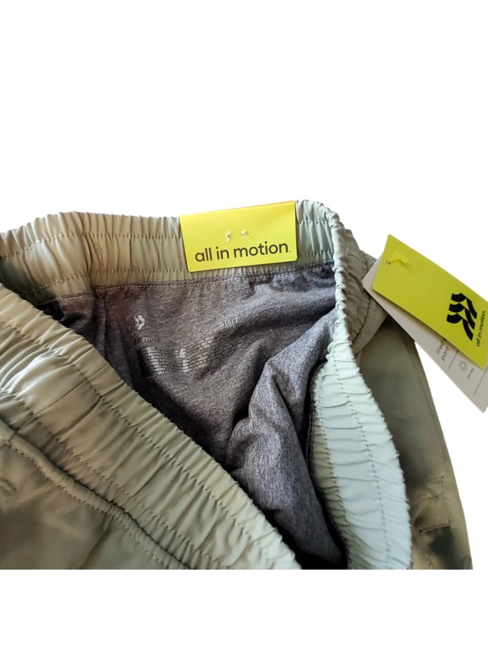 All In Motion Lined Woven Pants  Size S/6-7 Water-Repellent UPF 50+ Sage Green - Picture 9 of 10